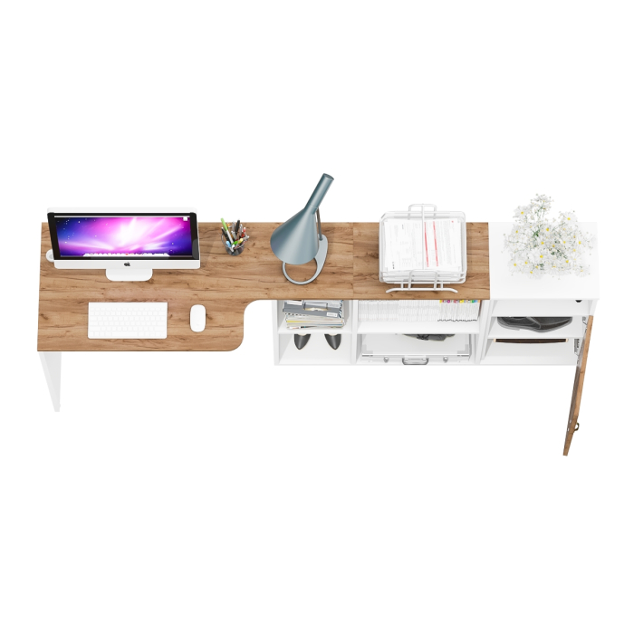 Домашние кабинеты, Стол письменный трансформер с тумбой с дверкой Лидер-8.