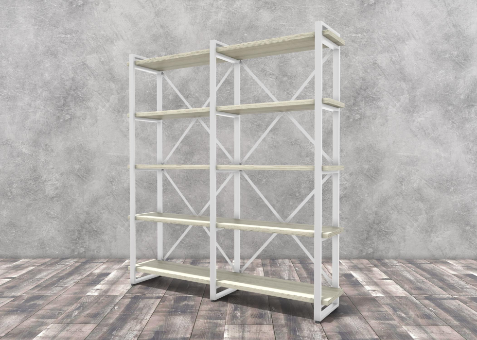 Стеллажи, Стеллаж Айсберг Лофт 160х182-3 белый