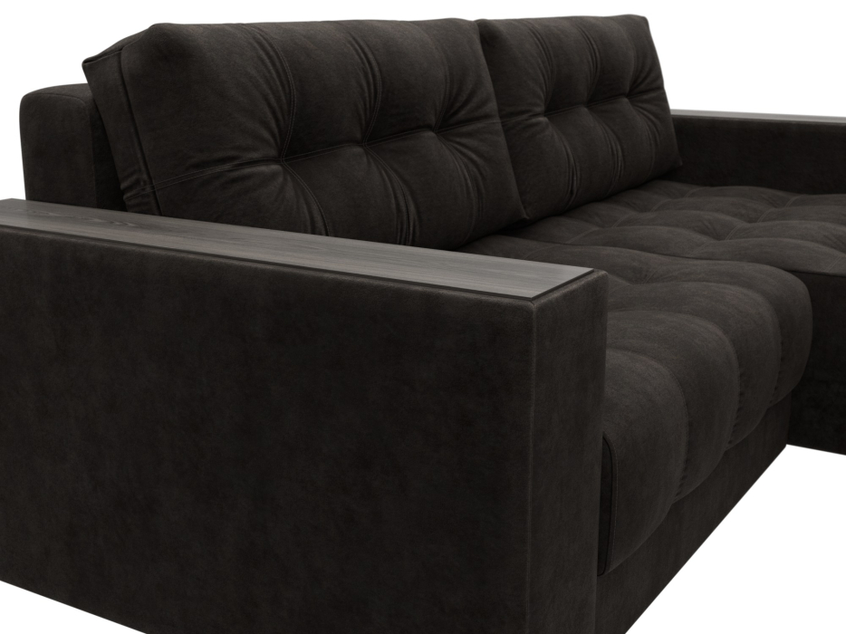 Дизайнерские диваны для гостиной, Диван угловой с декором Лига-049 НПБ, велюр BRUT