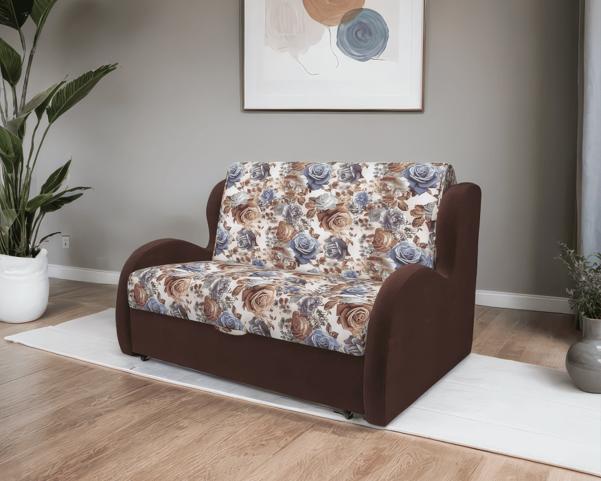 Диваны кровати со спальным местом, Диван прямой аккордеон Атлант 120 см (Цветы)