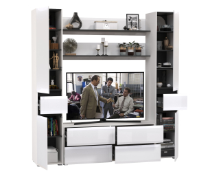 Два пенала с ящиком с двумя полочками и ТВ-тумбой Сидней