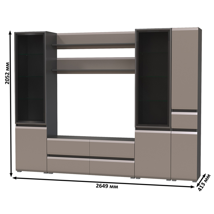 Стенки для гостиной, Сидней Комплектация № 62