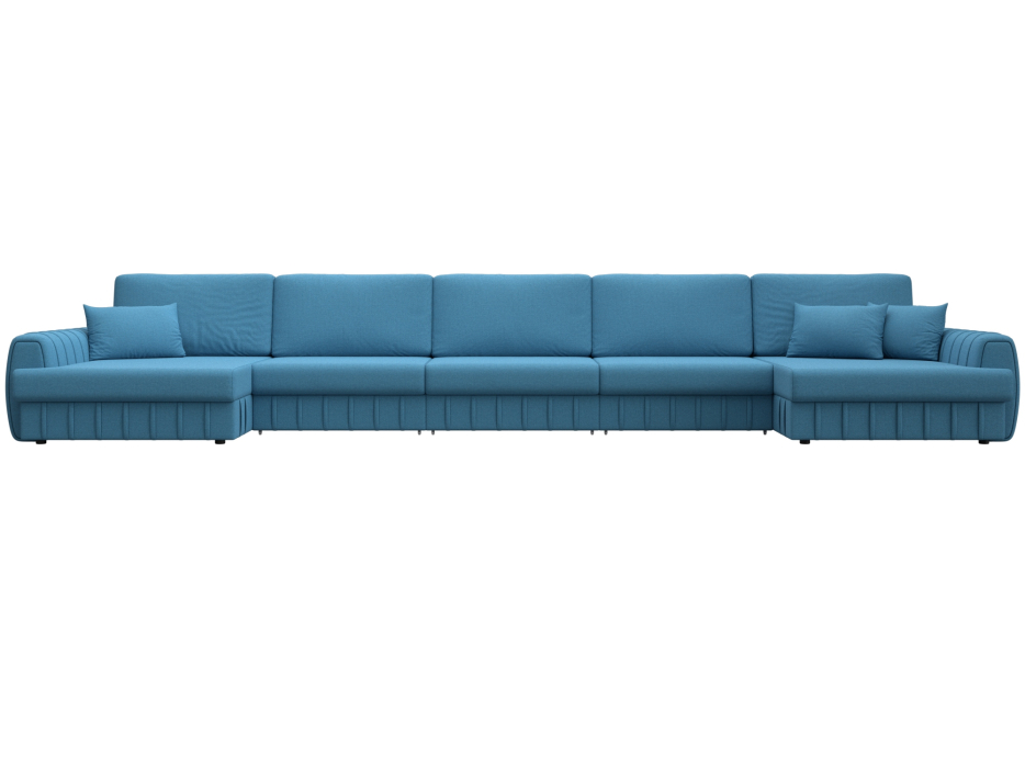 Диваны угловые в гостиную, Диван П-образный Лига-057 НПБ МегаЛонг, рогожка Амур