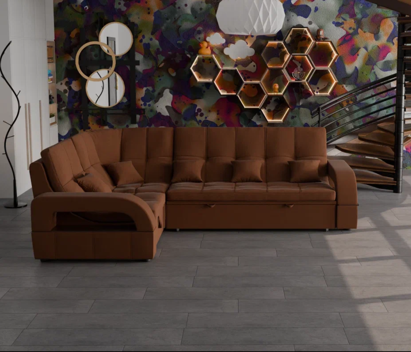 Диваны угловые в гостиную, Модульный диван Майами-3,микровелюр,антивандальная и водостойкая ткань,венеция