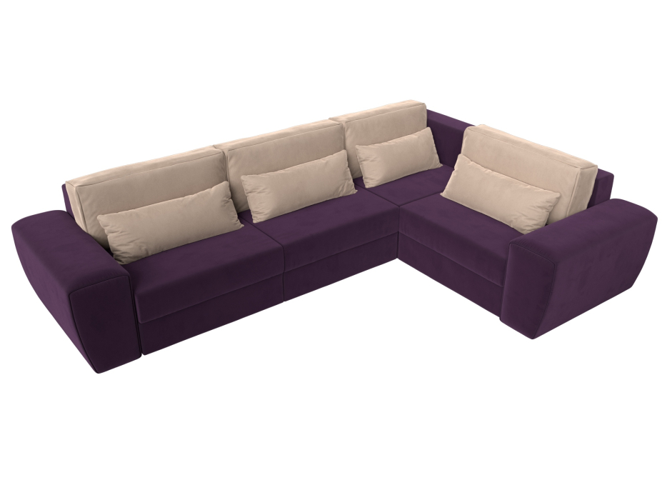 Диваны угловые в гостиную, Диван угловой Лига-008 Long правый, велюр