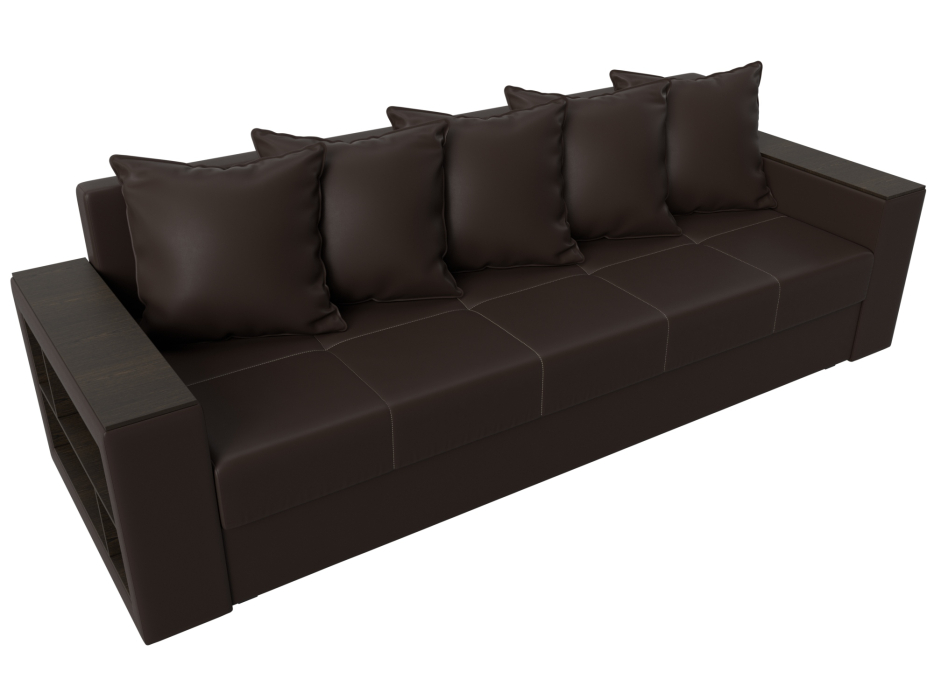 Диваны прямые, Диван прямой Дубай Лайт полки слева, экокожа