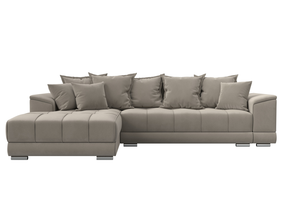 Диваны угловые в гостиную, Угловой диван НордСтар левый угол, микровельвет