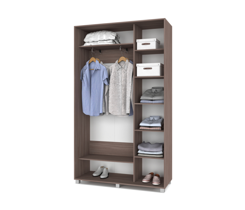 Шкафы-купе 2-х дверные, Шкаф купе 1300х450 2-х дверный с выдвижной штангой 1 зеркало Р432