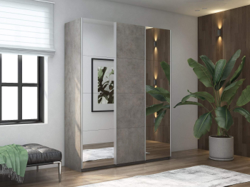 Шкаф-купе Прайм 2х дверный Зеркало/ДСП/Зеркало 180х57х230