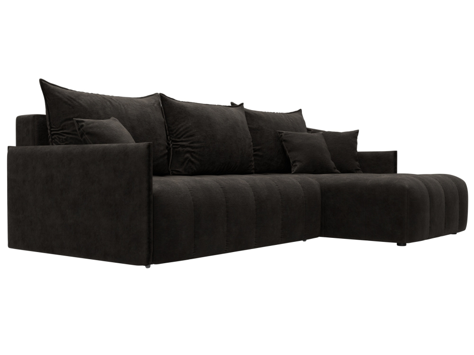 Диваны угловые в гостиную, Диван угловой Лига-054 НПБ угол универсальный, велюр BRUT