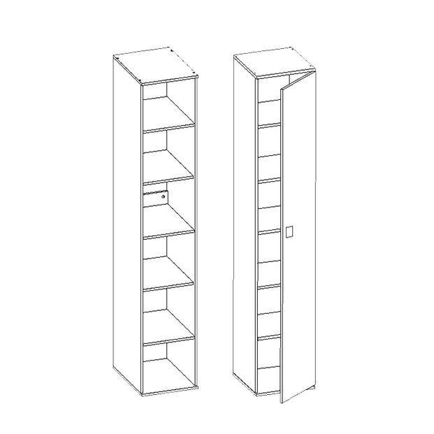 Шкафы пеналы, Шкаф однодверный Город-2 ШК-1