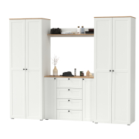 Прихожие, Прихожая Остин из двух платяных шкафов, комода и открытой полки