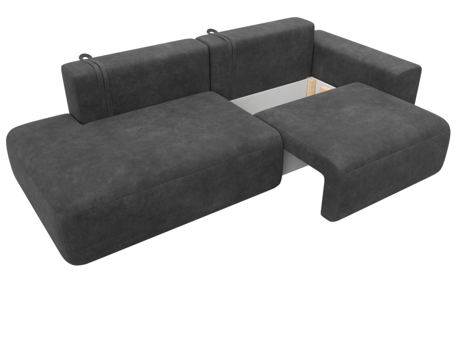 Диваны еврокнижки, Диван прямой Лига-036 НПБ Модерн подлокотник справа, велюр BRUT