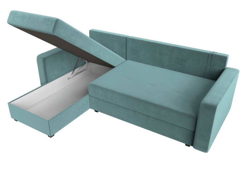 Диваны угловые в гостиную, Угловой диван Ливерпуль Лайт левый угол, велюр