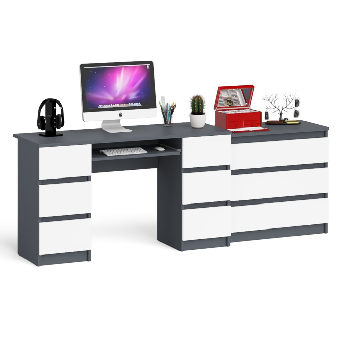 Компьютерные столы, Комод три ящика Мори 800.1 и стол компьютерный две тумбы МС-2