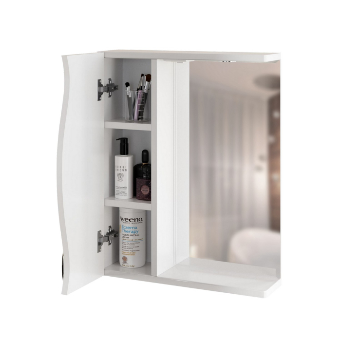 Стеллажи и полки, Шкаф навесной ЛИМА-55 левый с подсветкой (ПВХ)