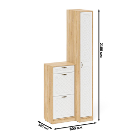 Обувница П-6 с пеналом П-6-500 фрезеровка ромб