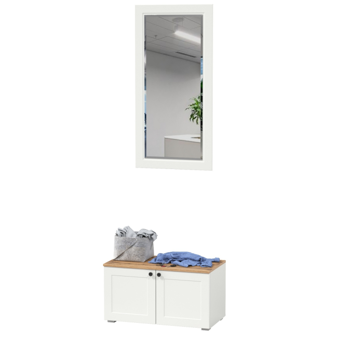 Прихожие, Тумба две дверки с зеркалом Остин