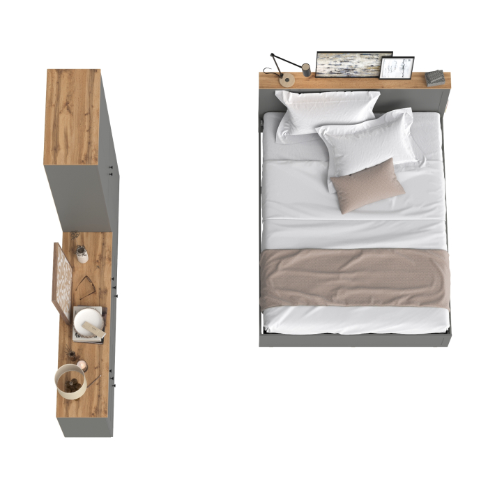 Спальные гарнитуры, Кровать с ортопедическим основанием для матраса 1600х2000 и шкаф Остин 16.307 с комодом 6-ть ящиков