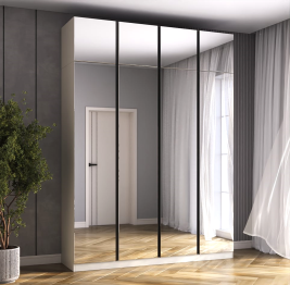 Спальня Букле Шкаф 4-дв с зеркалом *антресоль 450мм