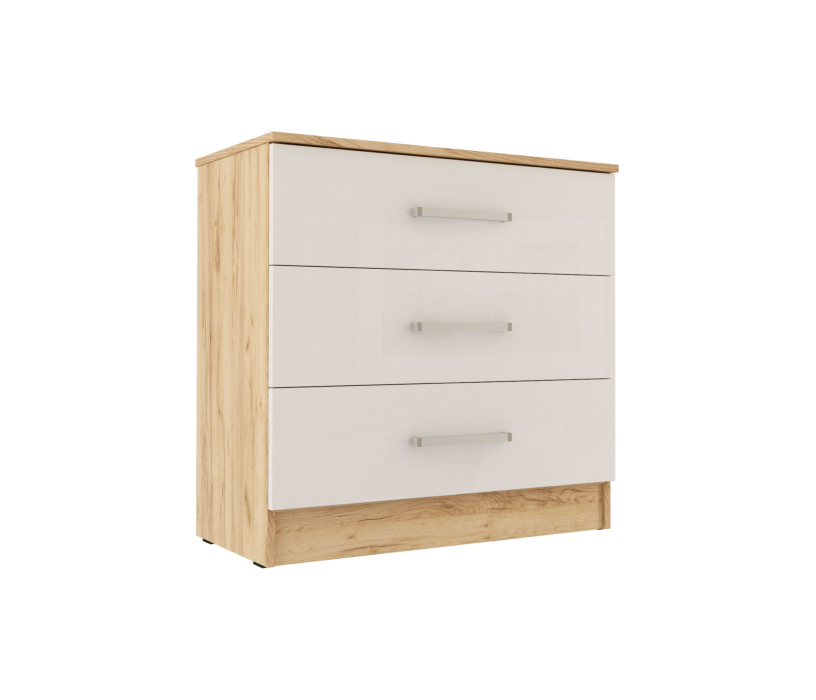 Комоды, Комод АДЕЛЬ Дуб вотан-Белый глянец