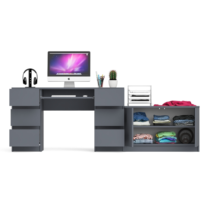 Прямые компьютерные столы, Двухтумбовый компьютерный стол Мори МС-2 с широкой тумбой на 900