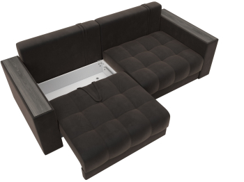 Диван прямой с декором Лига-049 НПБ, велюр SEVEN