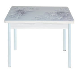 Симпл стол обеденный фотопечать опора круглая муар белый