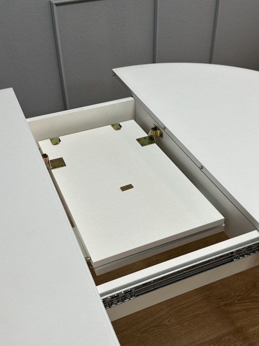 Обеденные столы, Стол Kenner K1000 раздвижной, стекло белое сатин