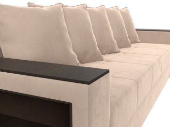 Диван прямой Дубай Лайт полки слева, велюр