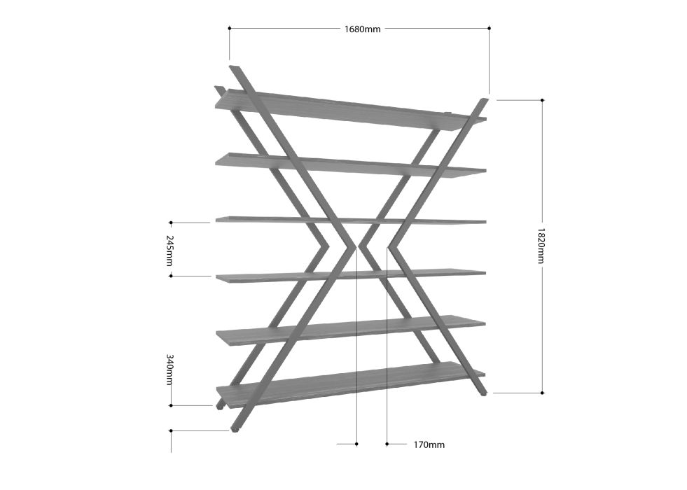 Стеллажи, Стеллаж Айсберг Лофт ИКС черный