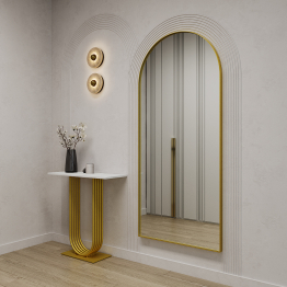 Стол консольный с металлическим подстольем ARFEO (Золотой) 80*35*80
