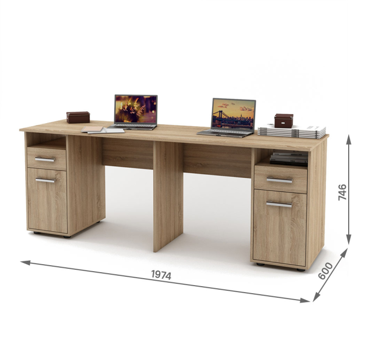 Прямые, Письменный стол для двоих Остин-17