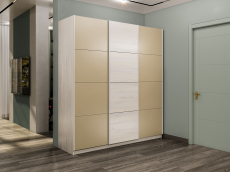 Шкафы-купе 3-х дверные, Шкаф-купе Прайм 3-х дверный Стекла фисташка/ДСП/Доводчики 210х57х230
