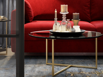 Стол журнальный Маджоре Glass черная Lacobel