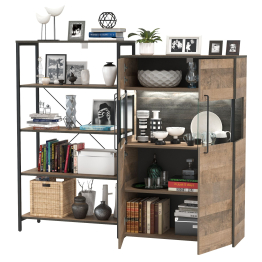 Комод с витриной с подсветкой и открытый стеллаж Трувор