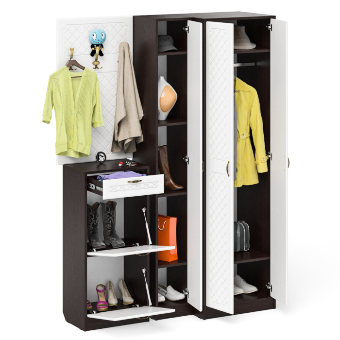 Прихожие, Мебель в прихожую П-6 № 30 МДФ фрезеровка ромб