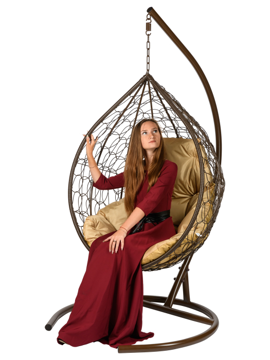 Мебель из ротанга, Подвесное кресло в виде капли Tropica Brown
