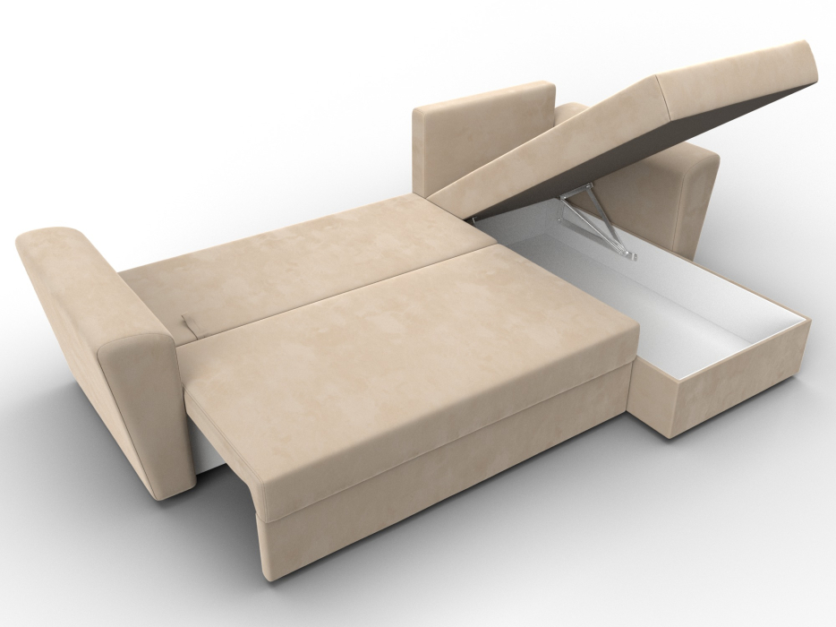 Диваны угловые в гостиную, Угловой диван Амстердам Лайт правый угол, велюр