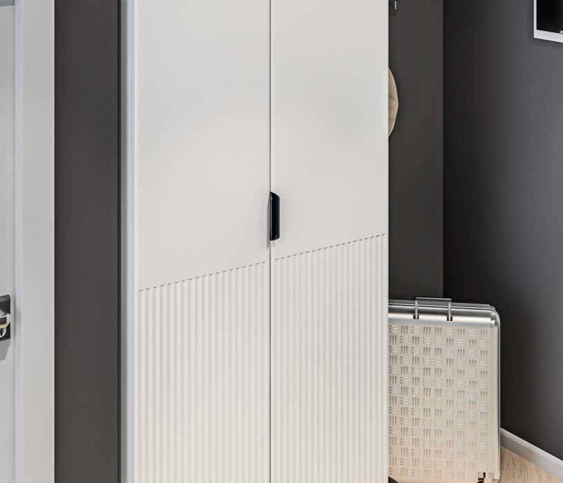 Для одежды, Шкаф 2-дверный 1м МАКС Джаз Белый