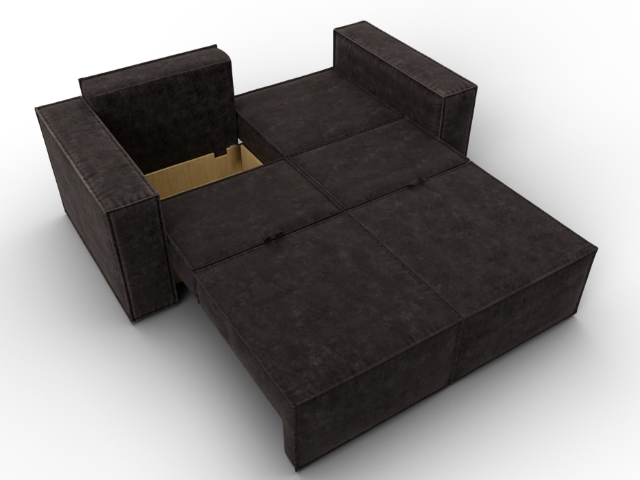 Диваны кровати со спальным местом, Диван прямой Куба мини, велюр BRUT