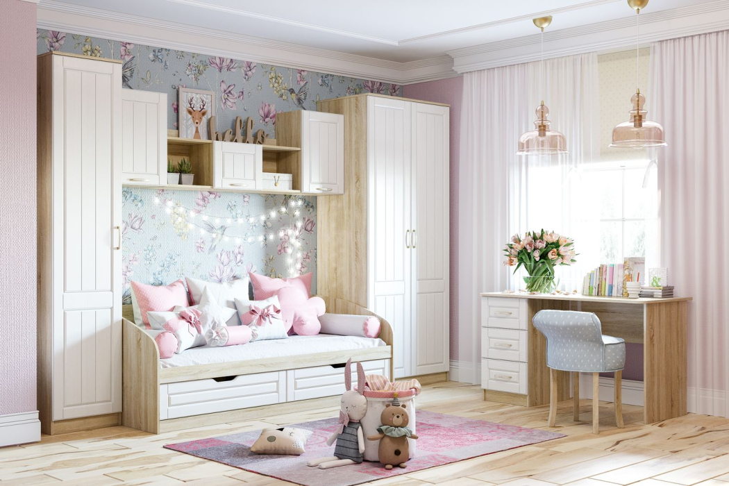 Шкафы одностворчатые, Оливия НМ 014.71 Правый Шкаф для одежды  