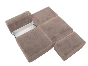 Диван прямой модульный с пуфом Лига-060 НПБ, велюр TOWER