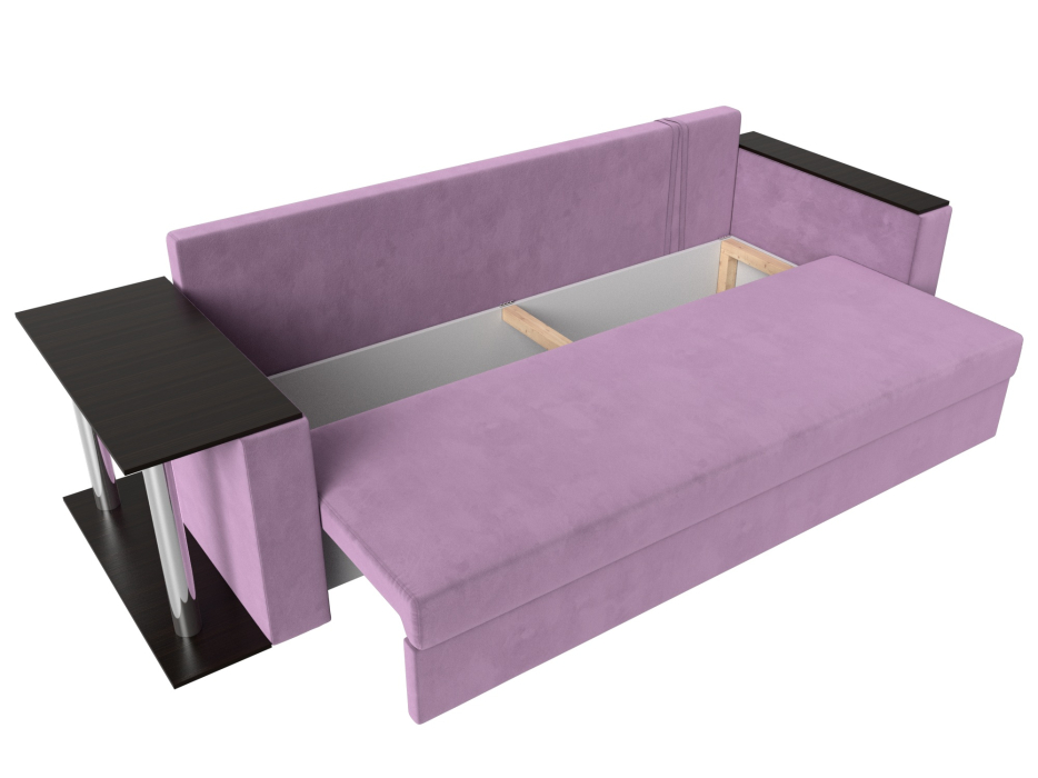 Диваны еврокнижки, Диван прямой Атланта со столом слева, микровельвет