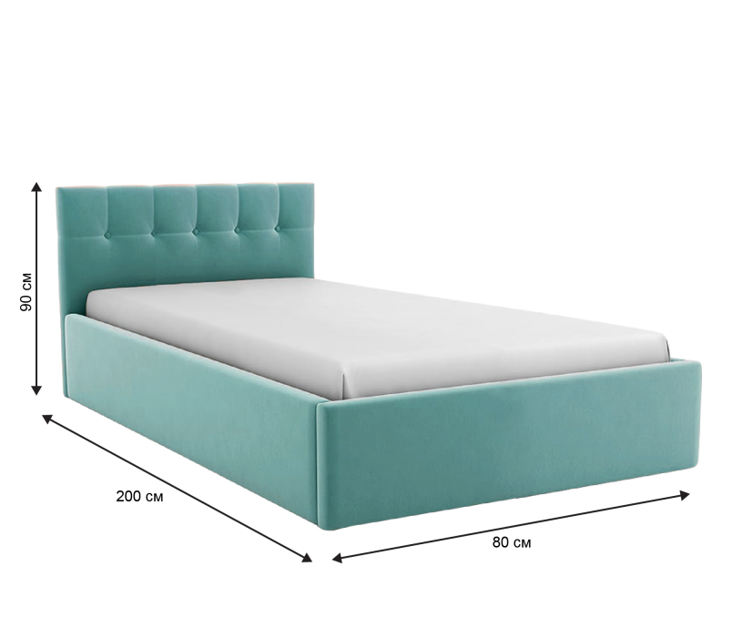 Односпальные, Кровать Спейс мини 800 с ламелями, велюр