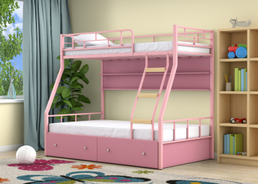 Двухъярусная кровать Радуга Розовый