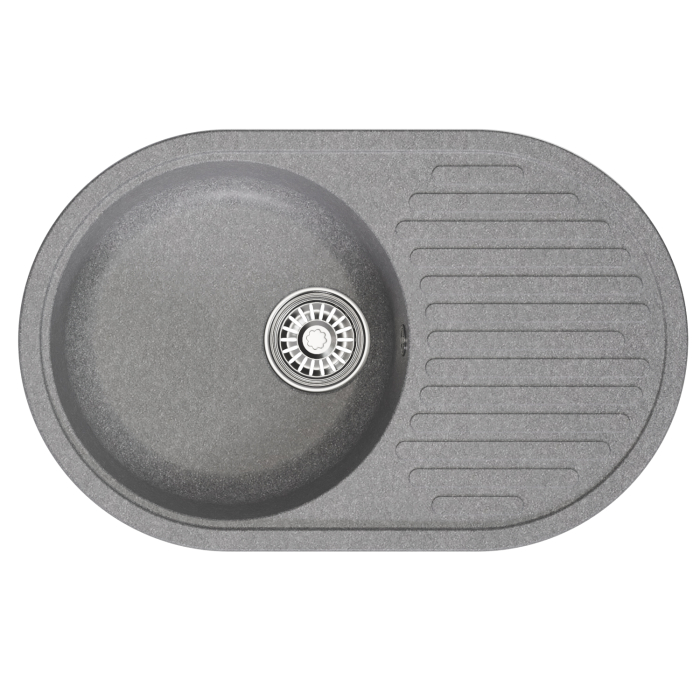 Кухонные мойки, Мойка ML-GM16 овальная с крылом, 730*460*180мм NEW*