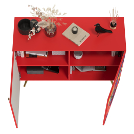 Комод-тумба Кармин 16.230.03, фасады с рисунком Бразильские домики