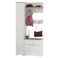 Прихожие, Тумба для обуви с пеналом для одежды и двумя вешалками Октава.