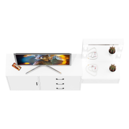 Комод с дверками и ящиками 122-1204 и косметический столик навесной с подсветкой